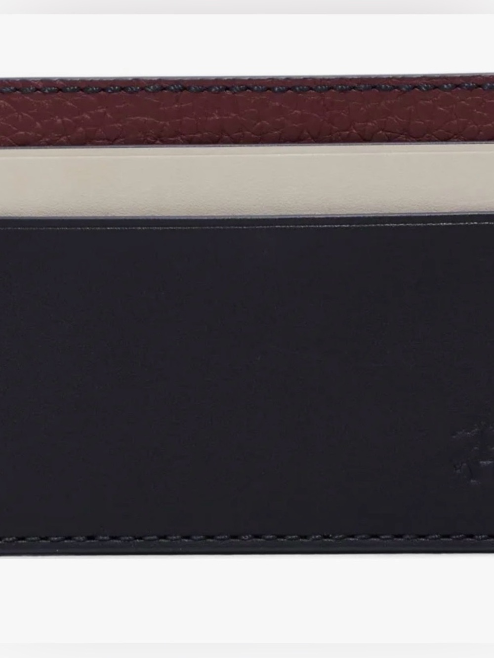NEW Men’s Brooks Brothers Navy Blue Textured Leather Card Case/Wallet - Picture 7 of 7
